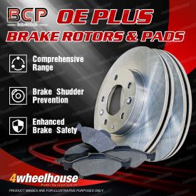 BCP Front Brake Pads + Disc Brake Rotors for Holden Frontera UES 3.2L 2001-2004