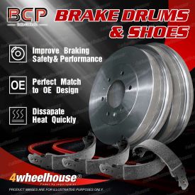 BCP Rear Brake Shoes + Brake Drums for Nissan Pathfinder R50 3.3L 1995-2005