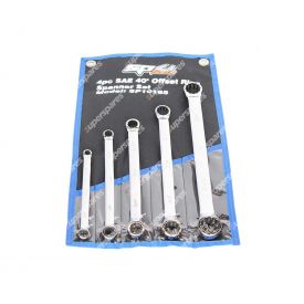 SP Tools 5 Pieces of Double Ring Spanner Set - 40 Degree Offset SAE Wrench