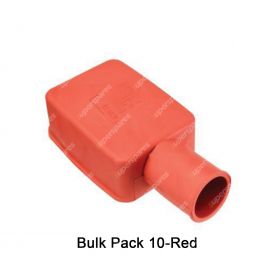 Projecta Straight PVC Terminal Cover - Red Positive and negative Bull Pack 10