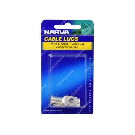 Narva 25mm2 6mm Stud Flared Entry Cable Lug - 57128BL Blister Pack