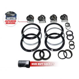 Swivel Hub Seal + JP King Pin Bearing + Socket Kit for Nissan Patrol GU Y61