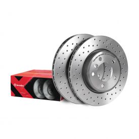 2 x Front Brembo Xtra Drilled Perfect Response Disc Brake Rotors 09.9145.1X