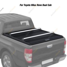 Retractable Tonneau Roller Shutters + Cross Bars for Toyota Hilux Revo
