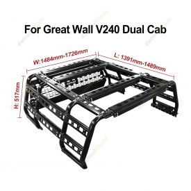 HD Ute Tub Ladder Rack Multifunction Steel Carrier Cage for GREAT WALL V240
