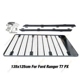 Fleetpro Steel Flat Roof Rack 135x125cm Bracket for Ford Ranger PX2 15-18