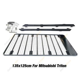 Fleetpro Steel Flat Roof Rack 135x125cm Bracket for Mitsubishi Triton MQ MR