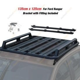 135x125 Al-Alloy Roof Rack Flat Platform With Rails for Ford Ranger PX2 PX3