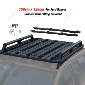150x125 Al-Alloy Roof Rack Flat Platform With Rails for Ford Ranger PX2 PX3