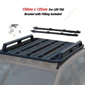 150x125 Aluminium Alloy HD Roof Rack Flat Platform & Rails for LDV T60 Dual