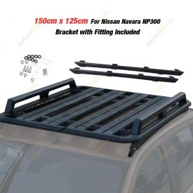 150x125cm Al-Alloy Roof Rack Flat Platform & Rails for Nissan Navara NP300
