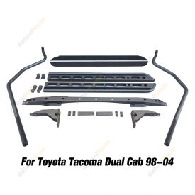 Side Steps Brush Rail Bars Rock Sliders for Toyota Tacoma Dual Cab 1998-2004