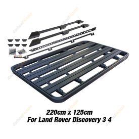 220x125cm Roof Rack Flat Platform & Rails & Bracket for Land Rover Discovery 3 4
