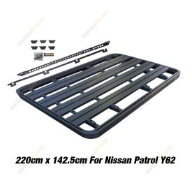 220 x 142.5cm Roof Rack Flat Platform with Bracket for Nissan Patrol Y62