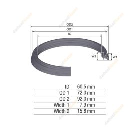1 x Front Outer Axle Drive Shaft Oil Seal for Toyota HiLux RN106 RN110 72mm