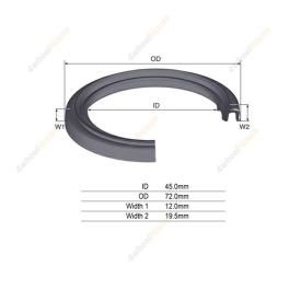1 x Front Differential Pinion Oil Seal for Hyundai Terracan 4 Cyl 2.9L