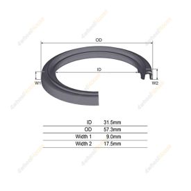 1 x Rear Differential Pinion Oil Seal for Nissan Dualis J10E X-Trail T31