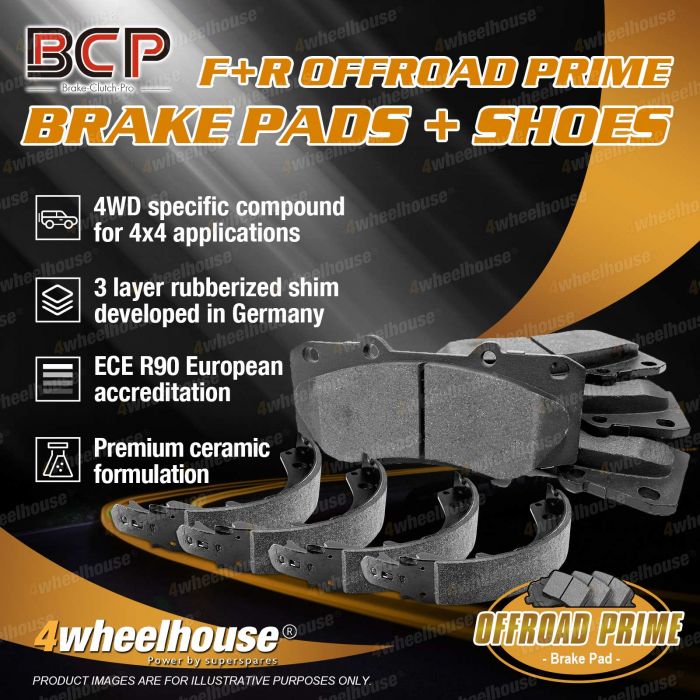 Front 4WD Brake Pads + Rear Shoes Set for Mazda B-Serie Bravo UN 2.5L 2.6L AWD