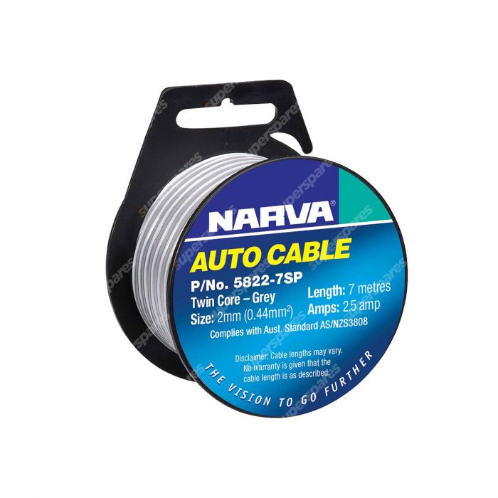 Narva Double Core Grey Speaker Cable - 5822-7SP