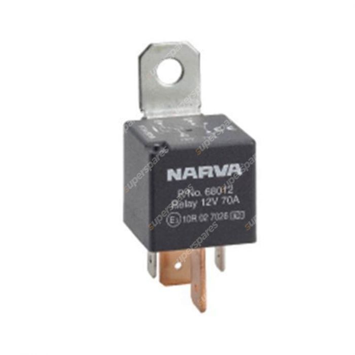 Narva 12 Volt 70A Normally Open 4 Pin Braided strap Relay - 68012