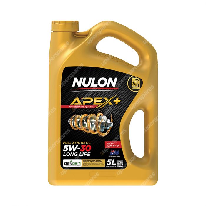 Nulon Full Synthetic APEX+ 5W-30 Long Life Engine Oil 5L APX5W30D1-5 Ref SYN5W30-5