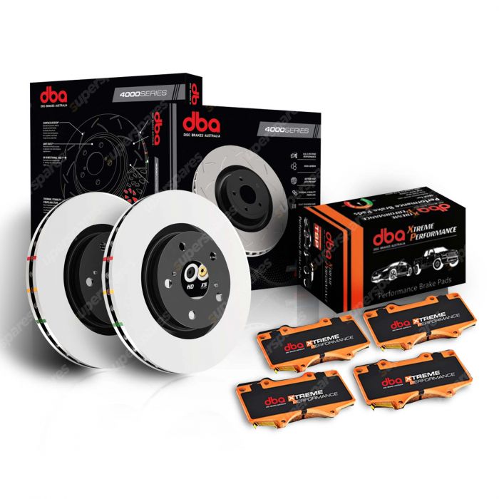 DBA Rear 4000 Series HD Disc Brake Rotors & Xtreme Brake Pads DBA4419 & DB1521XP