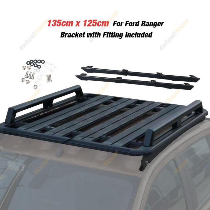 135x125 Al-Alloy HD Roof Rack Flat With Rails Platform for Ford Ranger Dual Cab