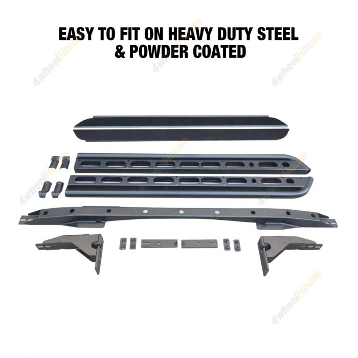 4X4FORCE Heavy Duty Steel Side Steps & Rock Sliders for LDV T60 Dual Cab 2017-On