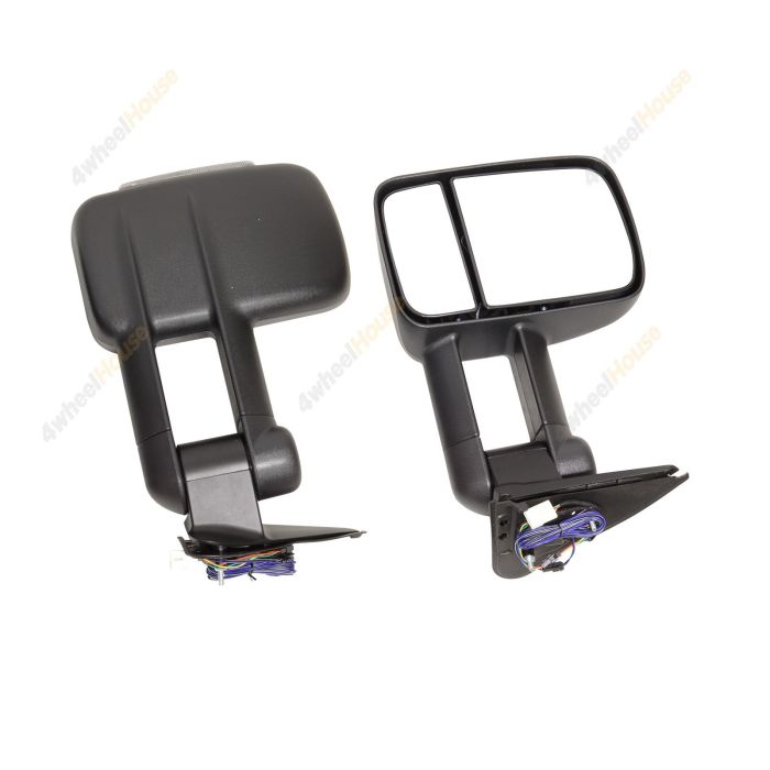 Pair Door Mirror Black Electric Signal Light On Cover for Nissan Patrol GU 97-On