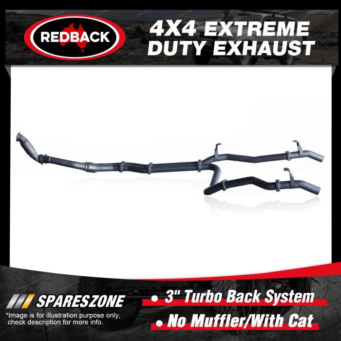 Redback 4x4 Exhaust No Muffler with cat for Toyota Landcruiser 76 1VD-FTV 03/07-on
